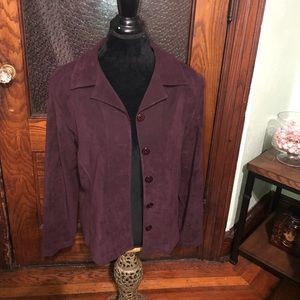 Faux suede Purple button-up Blazer